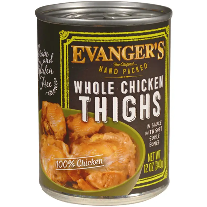Evangers Super Premium Hand-Packed Whole Chicken Thighs Canned Dog Food