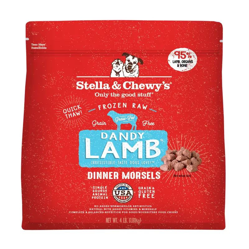 Stella & Chewy's Dog Raw Frozen Super Lamb Morsels 4 lbs.