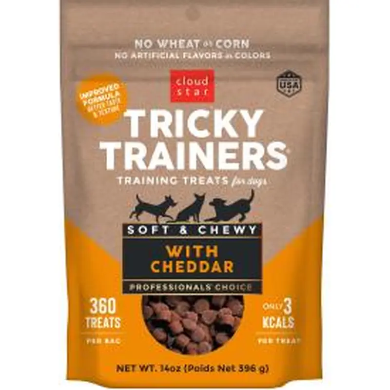Cloud Star Tricky Trainers Soft & Chewy Dog Treats, Cheddar, 14 oz. Pouch