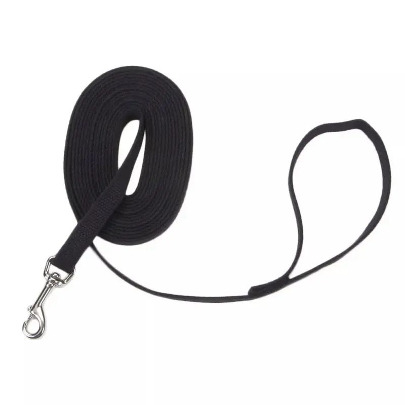 Coastal Train Right! Cotton Web Dog Training Leash 5/8in Wide 15Ft Black