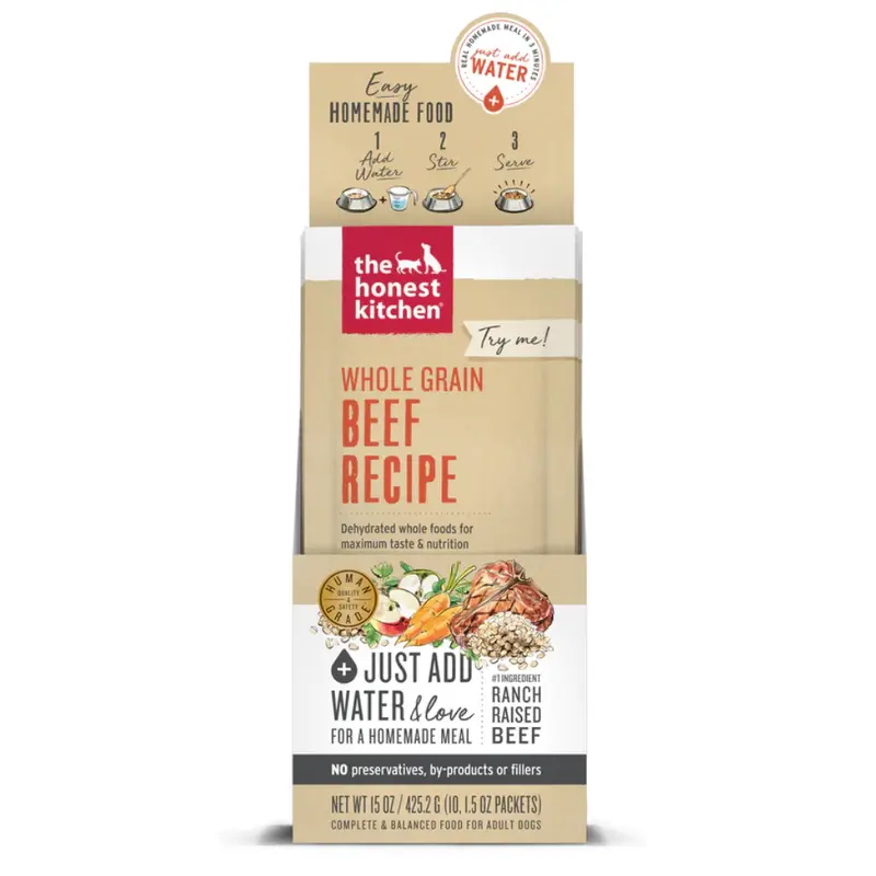 The Honest Kitchen Whole Grain Pouch 1.5oz Beef