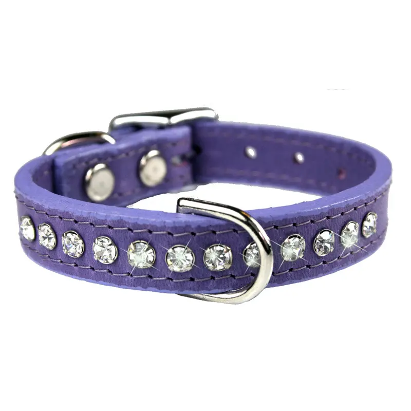 Lavender Signature Leather Crystal Collar