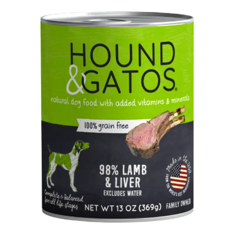 Hound & Gatos Lamb & Liver Canned Dog Food 13oz