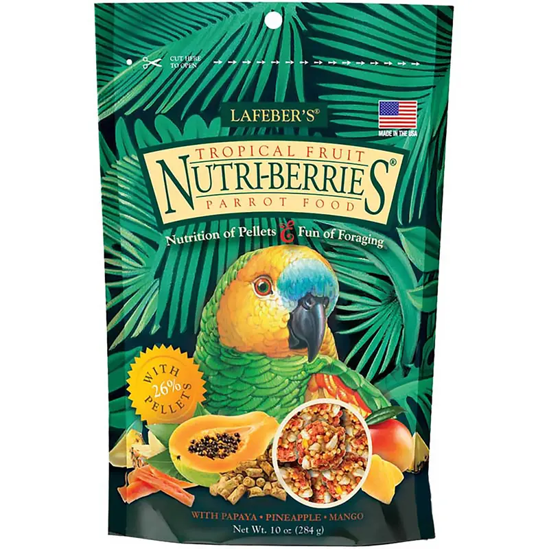 Lafeber Tropical Fruit Nutri-Berries Parrot Food 10 oz | Nutritious Foraging Fun