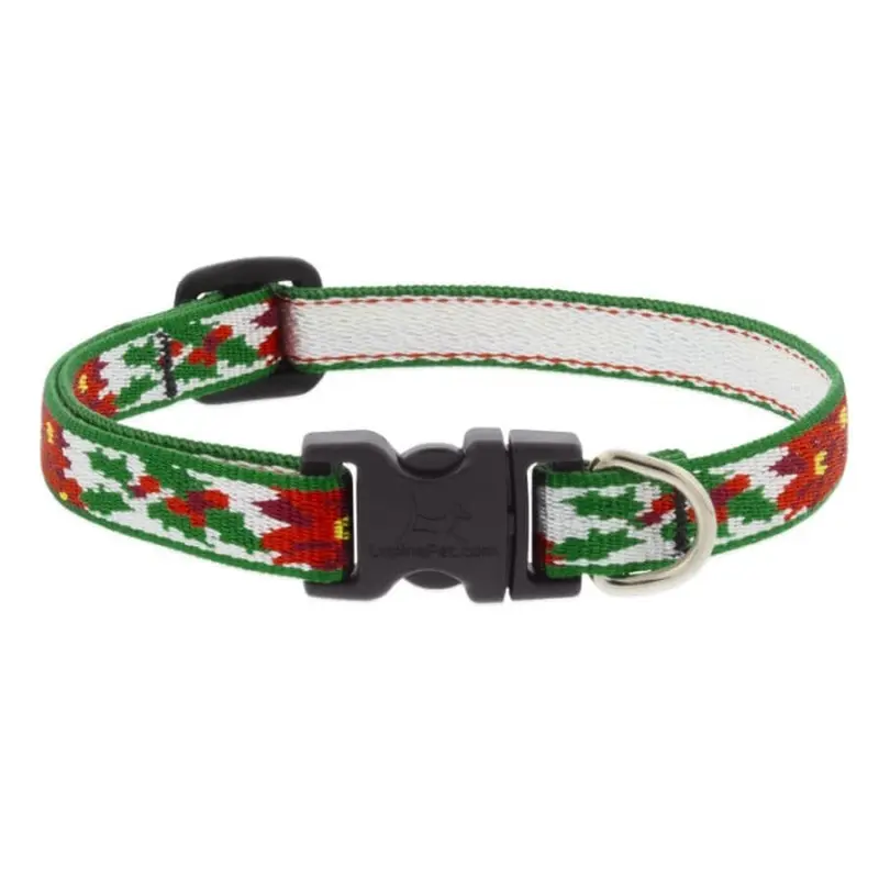 Lupine MicroBatch Dog Collar 1/2" x 6"-9" Poinsettia