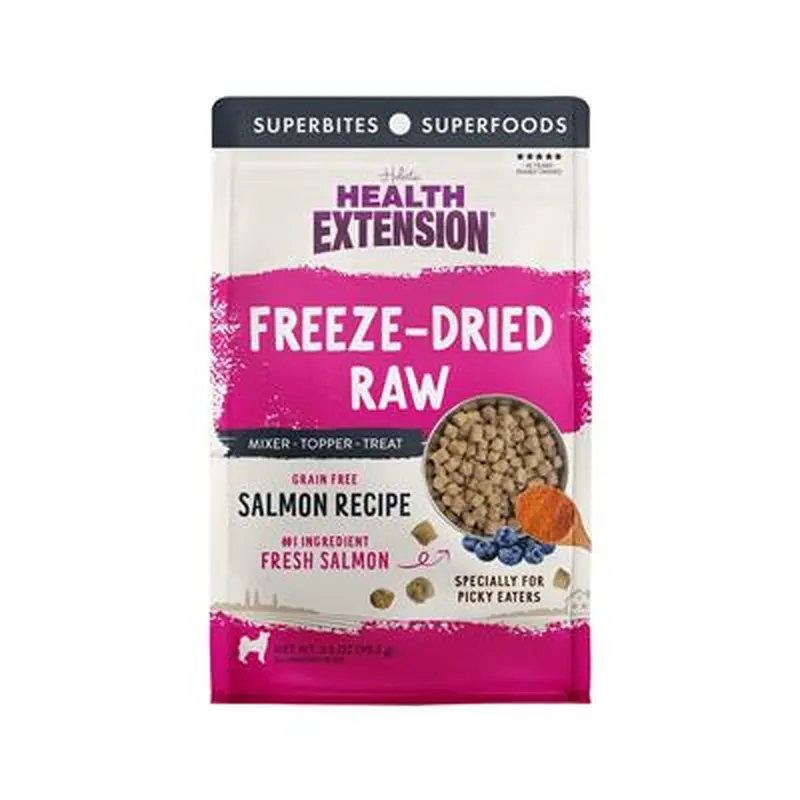 Health Extension Dog Food Topper Freeze Dried Raw Salmon Recipe 12oz