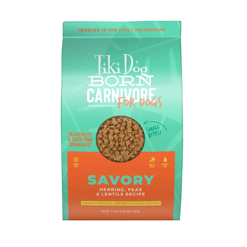 Tiki Dog Born Carnivore Dry Dog Food, Herring Peas & Lentils, 3.5 lbs. Bag