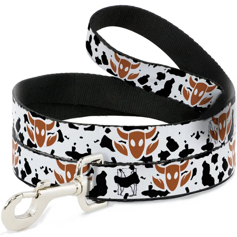 Dog Leash - Toy Story Woody Bounding Cowboy Cow Print White/Black/Brown