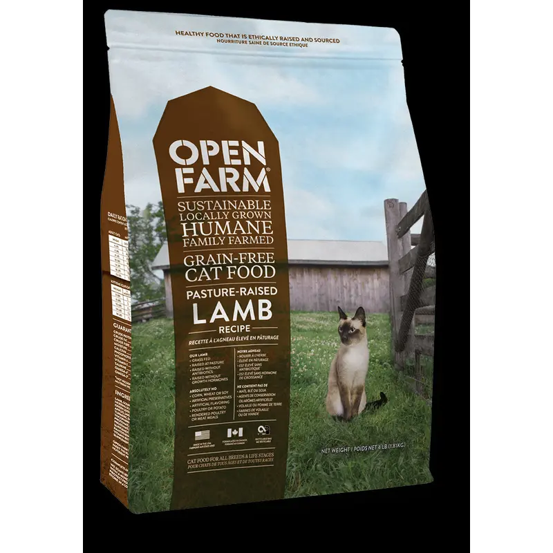 Open Farm Grain-Free Dry Cat Food - Pasture Raised Lamb - 4lb Bag