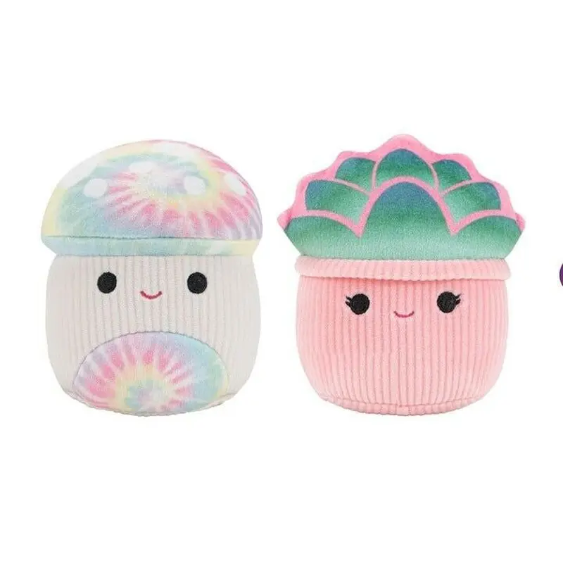 Squishmallows 2-Pack Squeaky Plush Dog Toy Plants - Kervena & Afiyah