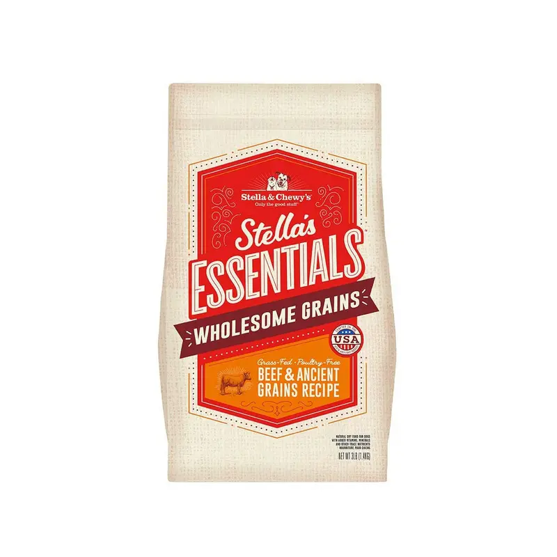 Stella & Chewy's Essentials Ancient Grains Grass-Fed Beef Dry Dog Food 25lb