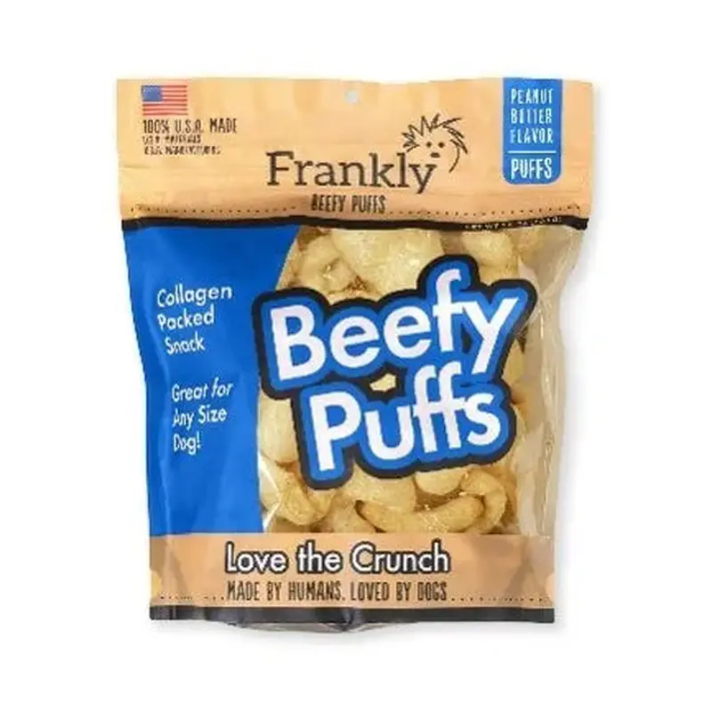 Frankly Dog Treats Beefy Puffs Peanut Butter 2.5oz