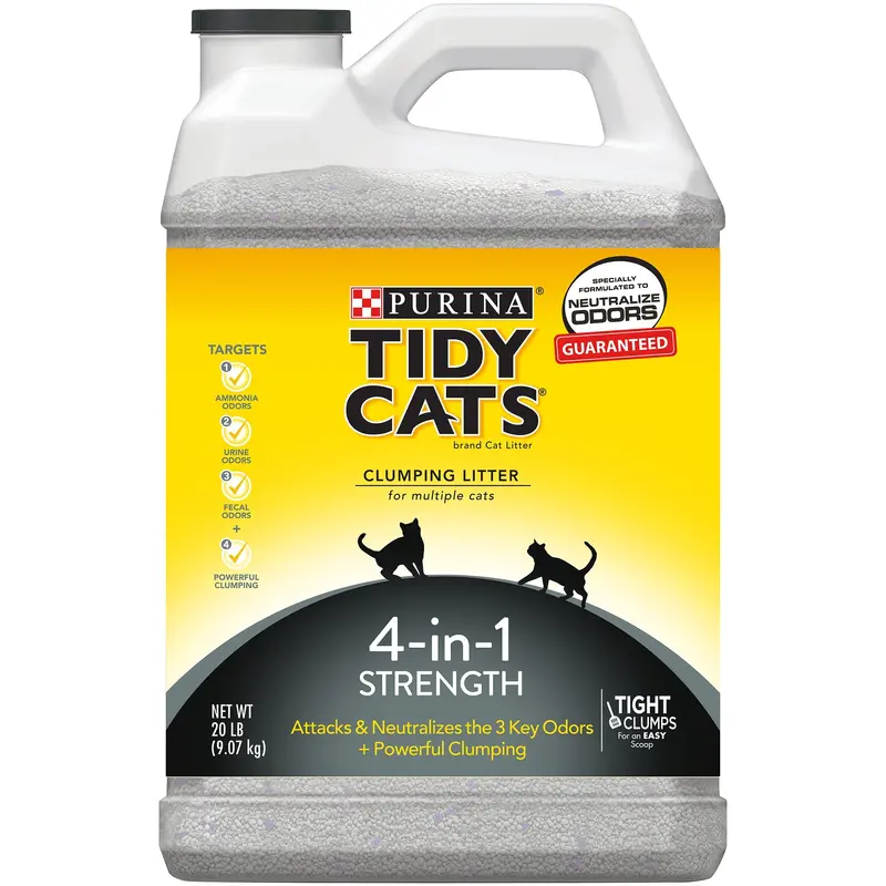 Purina Tidy Cats Clumping Cat Litter  4-in-1 Strength Multi Cat Litter  20 lb. Jug