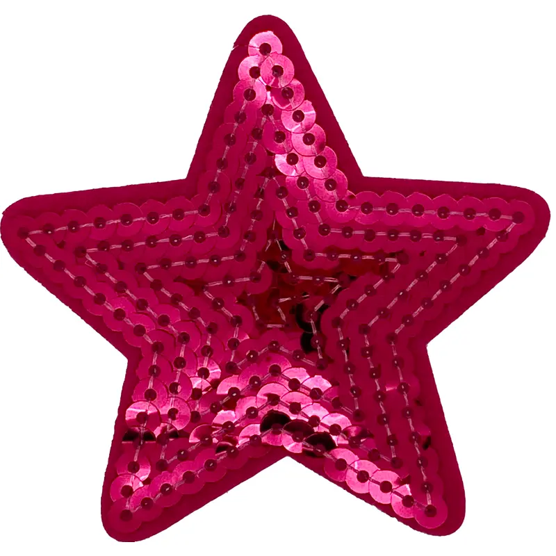 Hot Pink Sequin Star - Patch
