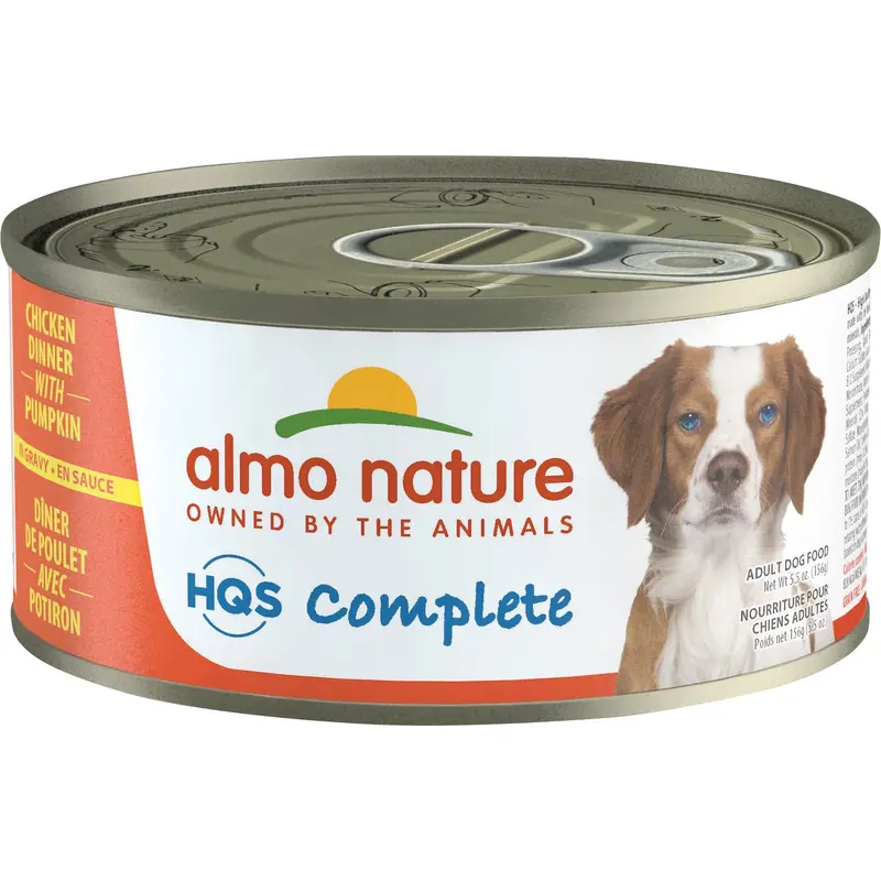Almo Nature HQS Complete Chicken Dinner With Egg And Pumpkin Canned Dog Food