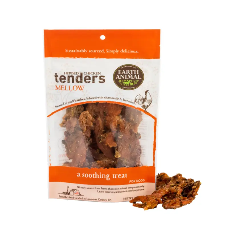 Earth Animal Mellow Chicken Tender Treats For Dogs; 4- Oz Bag