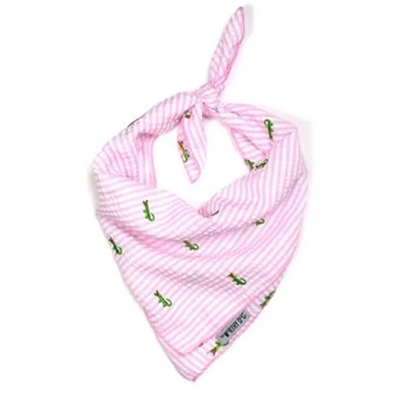 Pink Stripe Alligator Tie Bandana