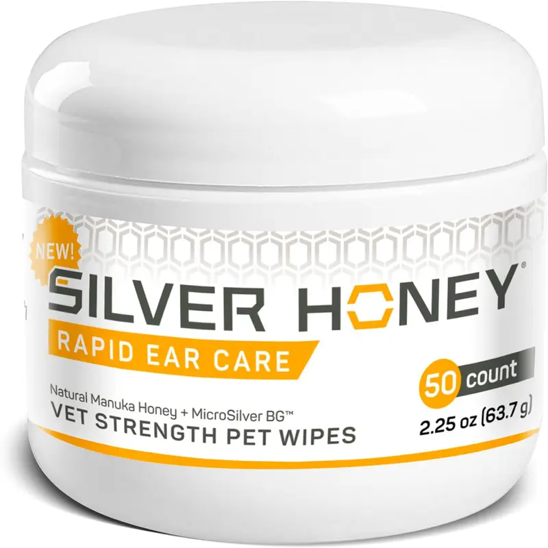VSI Absorbine Silver Honey Rapid Ear Care Vet Strength Pet Wipes 50Ct