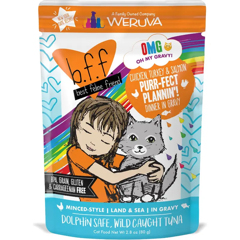 Weruva BFF OMG Purr-Fect Plannin'! Chicken, Turkey & Salmon Pouch