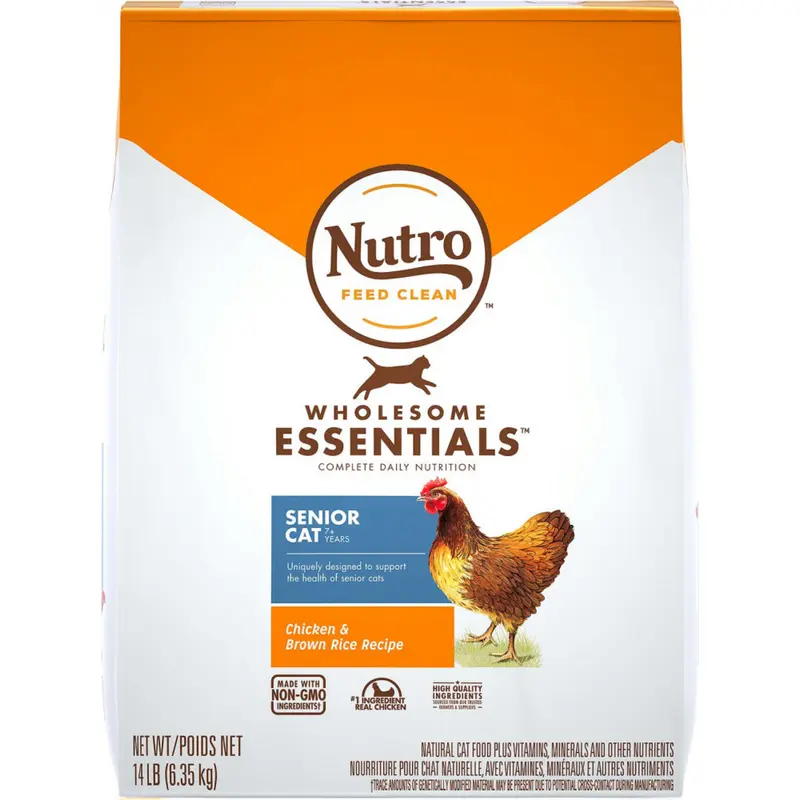 Nutro Wholesome Essentials Senior Cat Chicken and Brown Rice Dry Cat Food