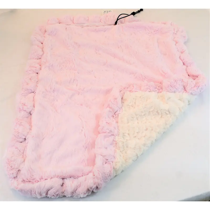 Pink Mink & Cream Crocodile Travel Bed/Blanket