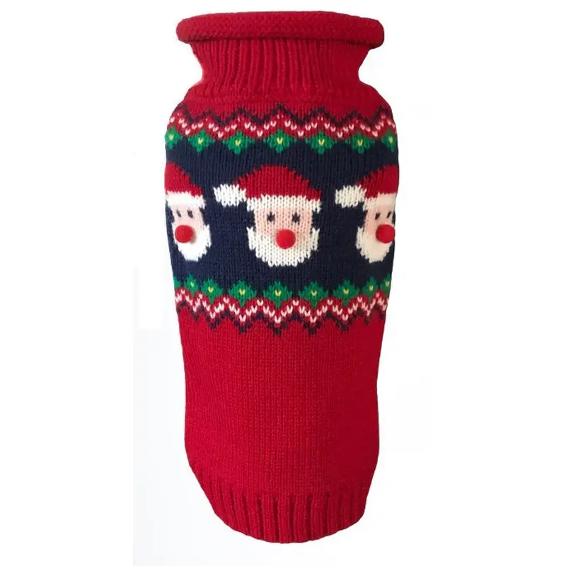 Santa Faces Fair Isle Sweater - NEW