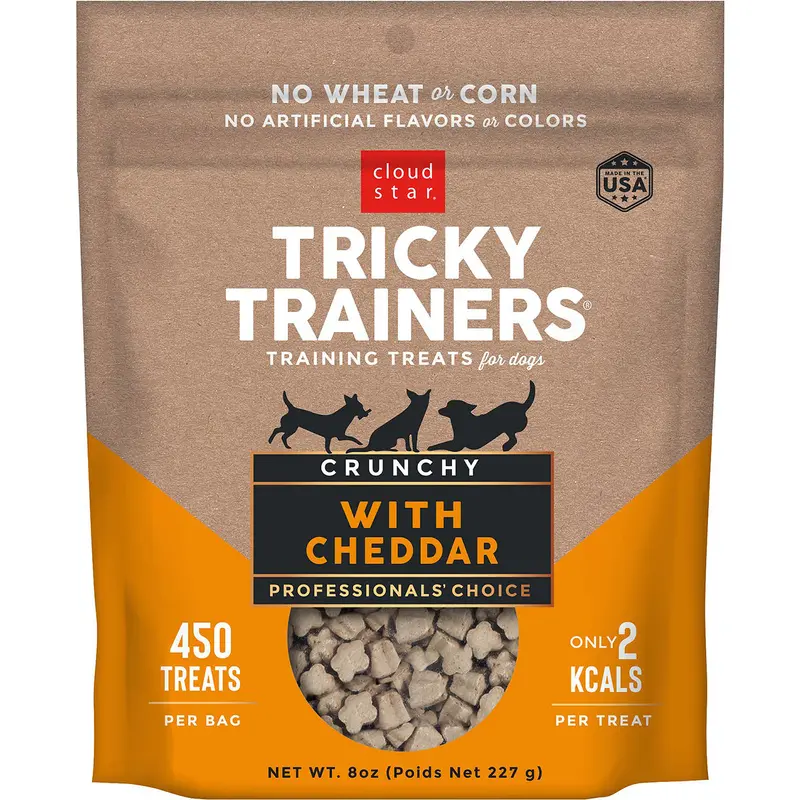 Cloud Star Tricky Trainers Crunchy Cheddar Formula Dog Treats 8oz