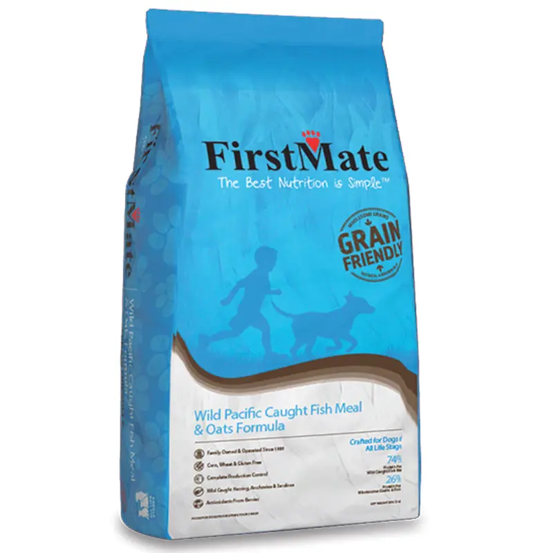 First Mate Grain Friendly Wild Pacific Caught Fish & Oats Formula Dry Dog Food 25lb