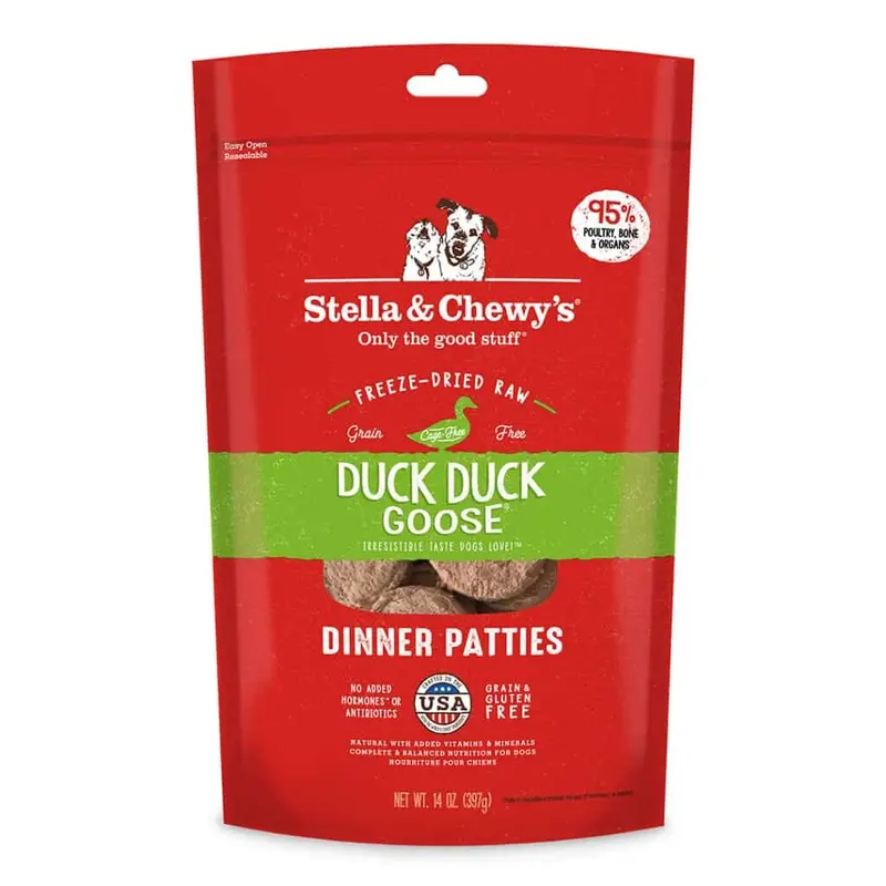 Stella & Chewy's Duck Duck Goose Freeze-Dried Raw Dinner Patties Dog Food 25oz
