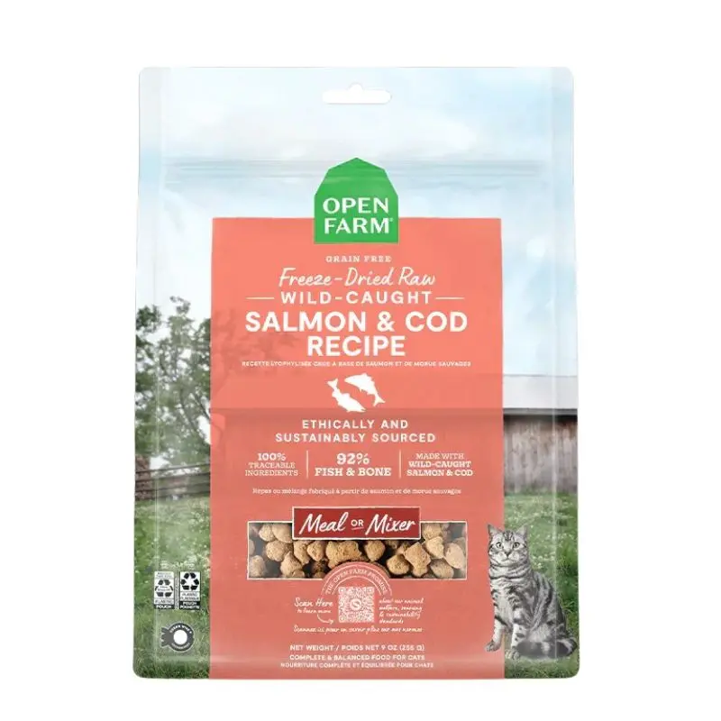 Open Farm Wild-Caught Salmon & Cod Freeze Dried Raw Cat Food 3.5oz