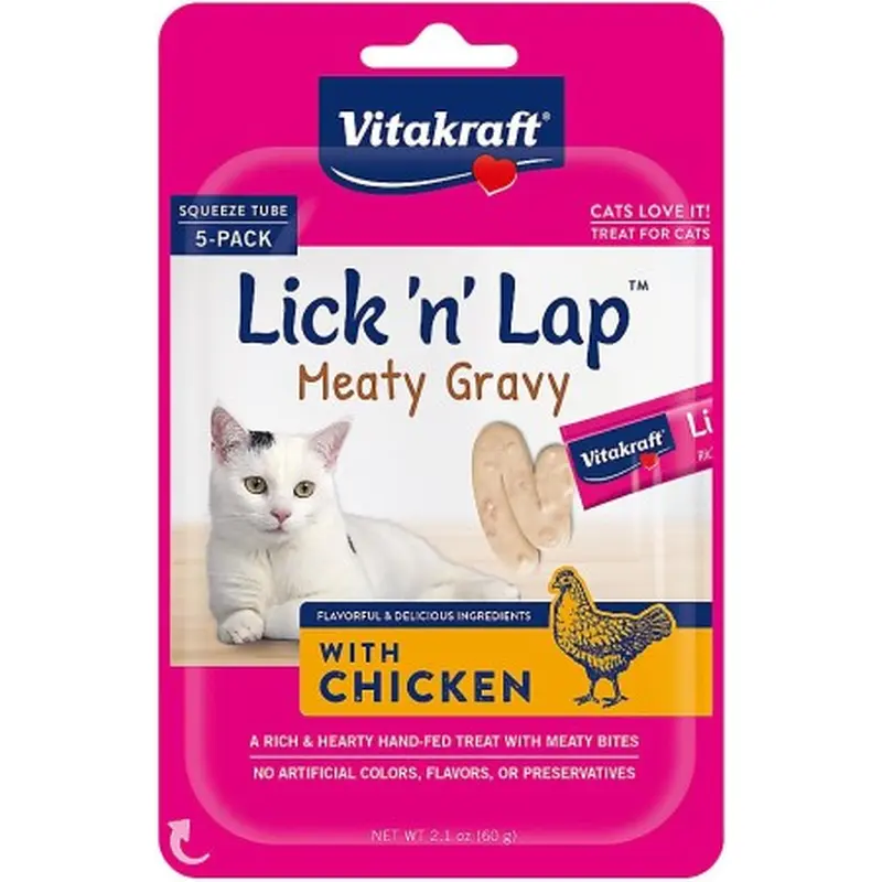 Vitakraft Lick n Lap Meaty Gravy with Chicken Cat Treat 2.8oz