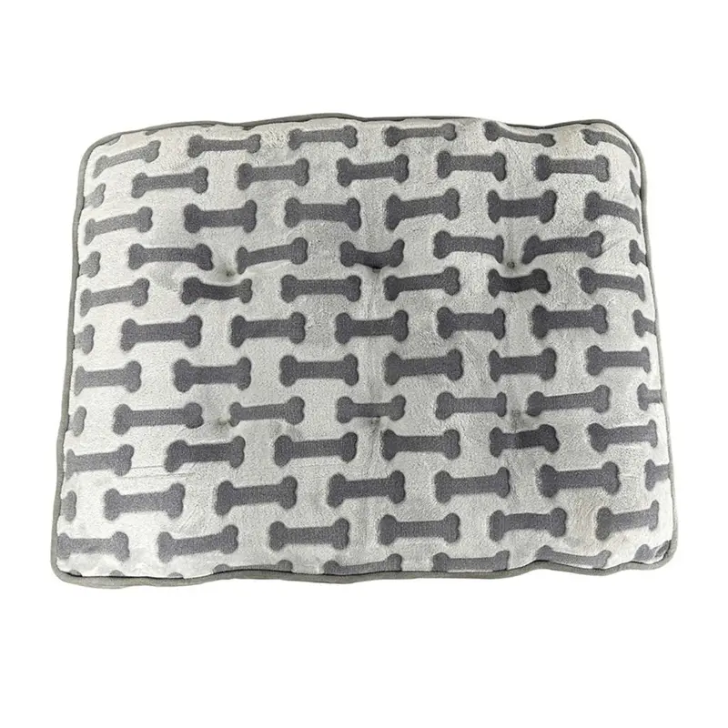 Ethical Pet Sleep Zone Luxe Bone Print Pillow 32" Light Gray
