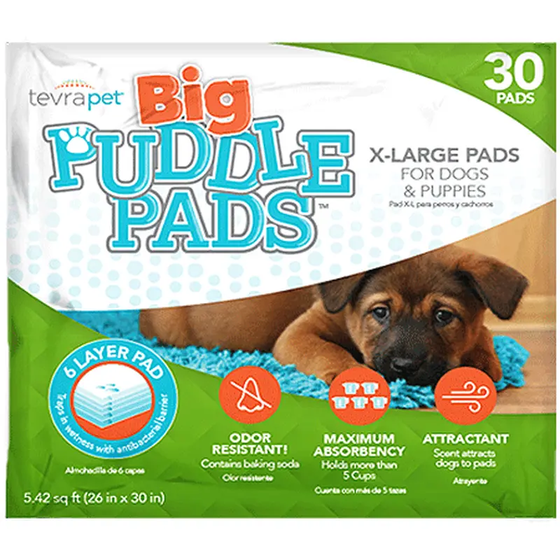 TevraPet Big Puddle Pads for Dogs Extra 26x30in Large 30pk