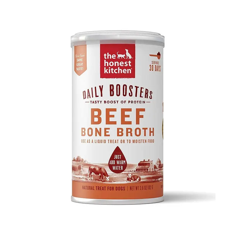 The Honest Kitchen Daily Booster Cat & Dog Supplement Powder  - Beef Bone Broth - 3.6oz Can