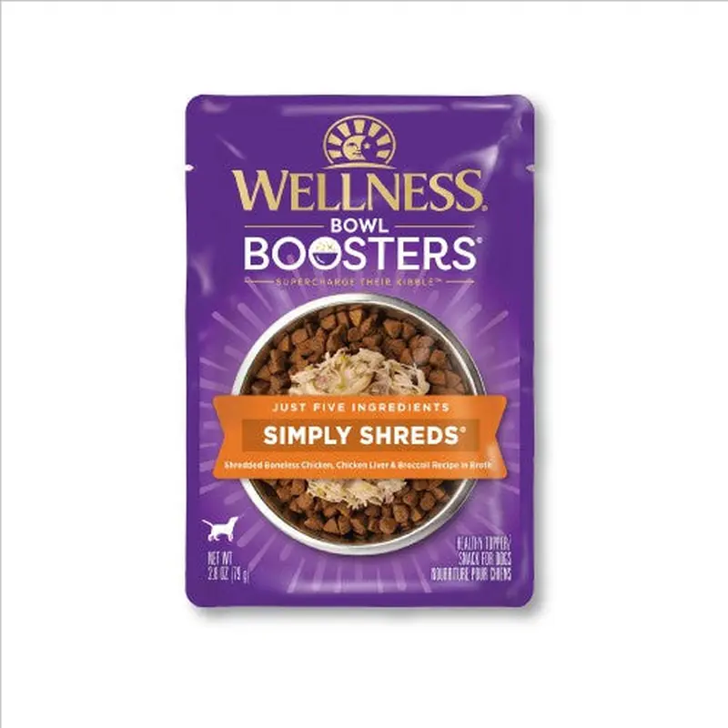 Wellness Bowl Boosters Simply Shreds Chicken Liver & Broccoli Dog Food (2.8oz)