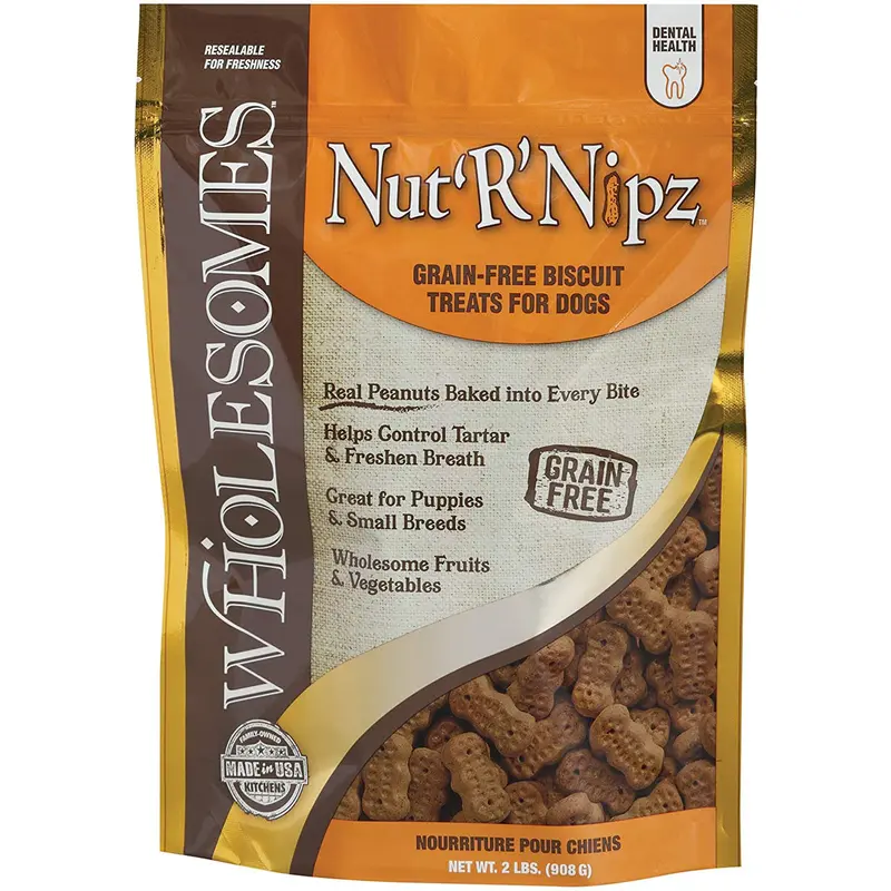 Wholesomes Gourmet Rewards Nut'R'Nipz Grain Free Biscuit Treats for Dogs 2lb