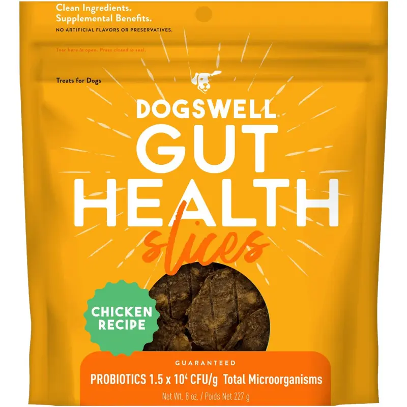 DogsWell Gut Health Chicken Slices Grain Free Dog Treats 8oz