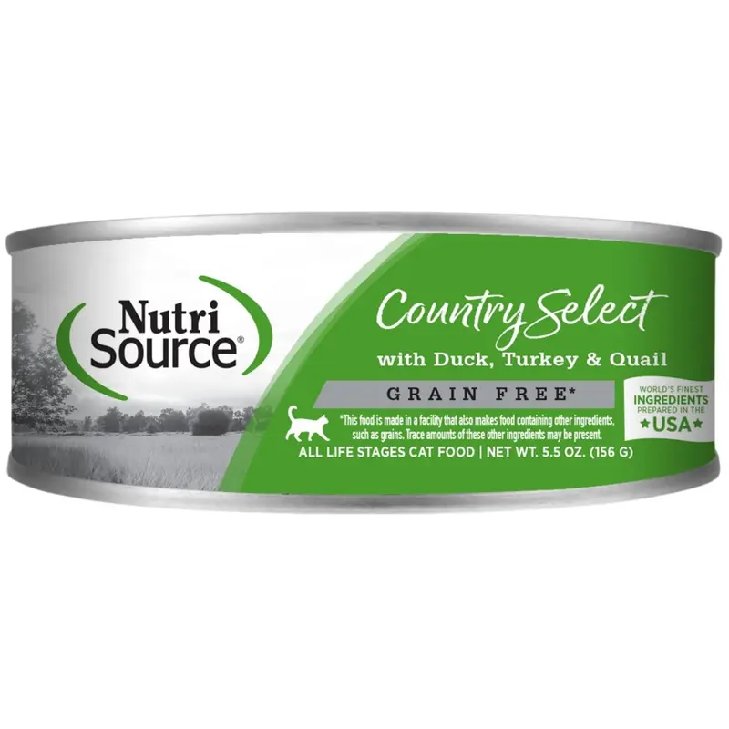 NutriSource Country Select Wet Cat Food - Duck, Turkey, & Quail - 5.5oz Can