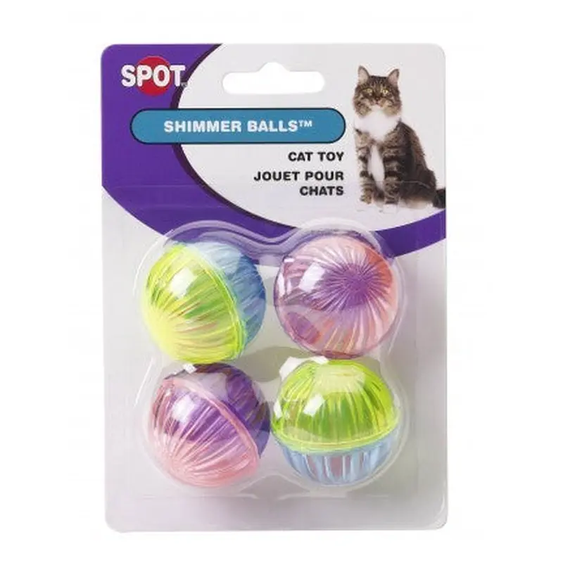 Spot Ethical Pet Cat Toy Shimmer Balls, 4Pk