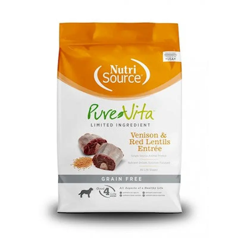 Pure Vita Grain-Free Venison & Red Lentils Entree Dry Dog Food  12 Lb