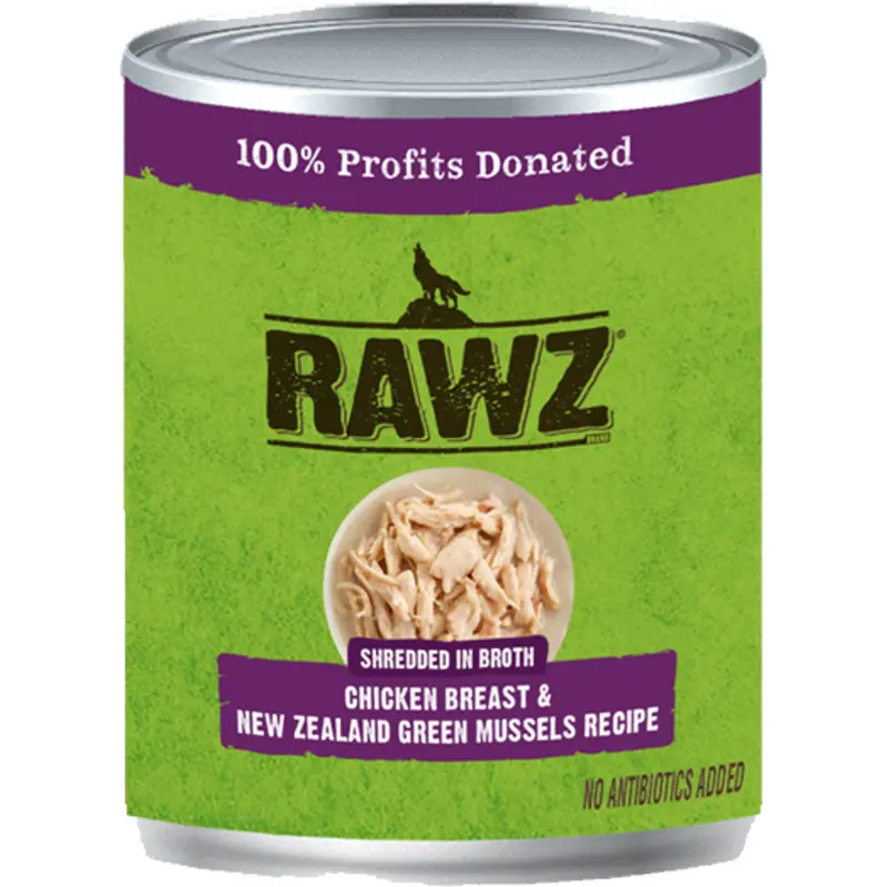 Rawz Shreddded Chicken, New Zealand Green Mussel Dog Food 10oz
