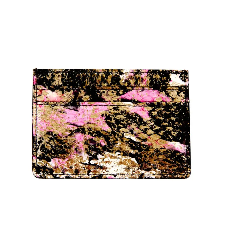 Black, White, Pink, Gold Snake Card Wallet