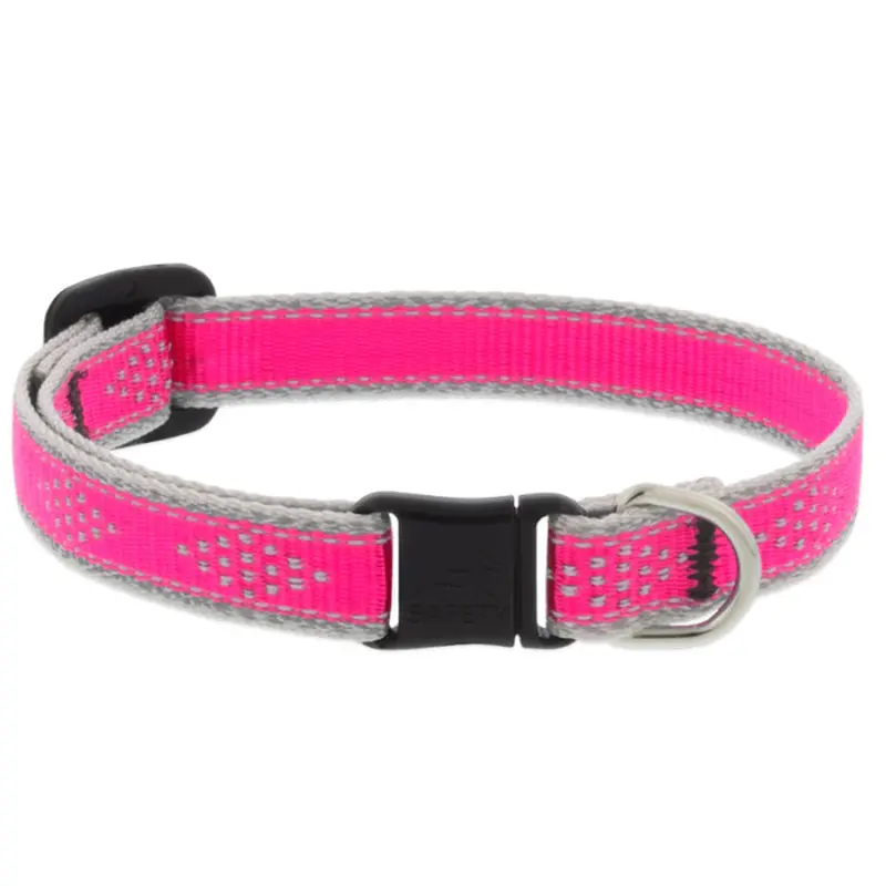 Lupine Reflective Safety Cat Collar 1/2" Wide 8"-12" Neck Size Pink Diamond