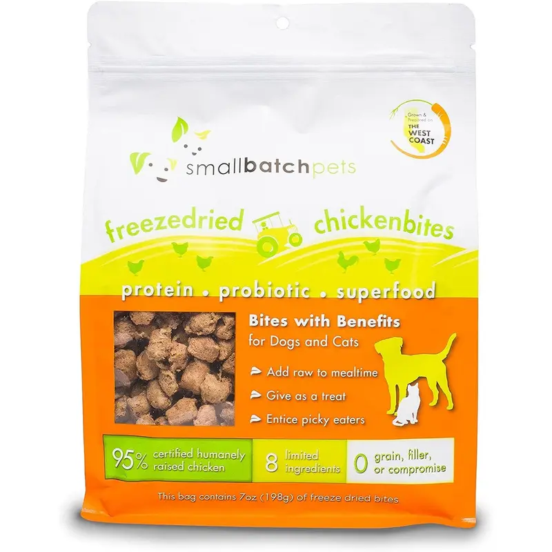 Smallbatch Freeze Dried Chicken Bites Dog Treats 7oz