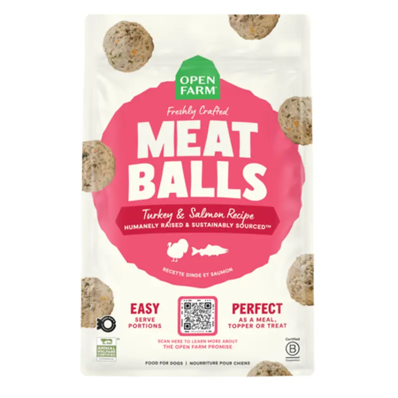 Open Farm Dog Frozen Meatballs Turkey & Salmon 36 oz