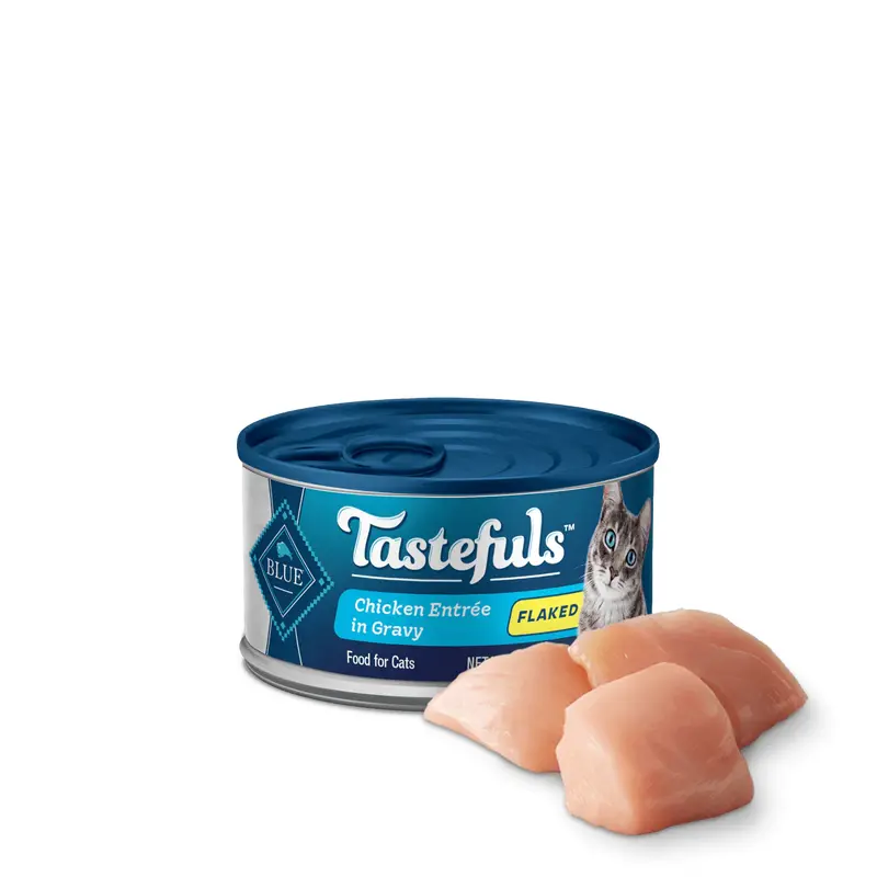 Blue Buffalo Tastefuls Adult Flaked Chicken in Gravy Entree Wet Cat Cans