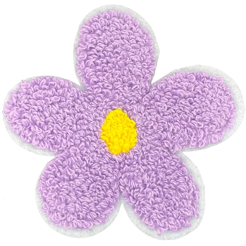 Chenille Flower  - Lavender - Patch