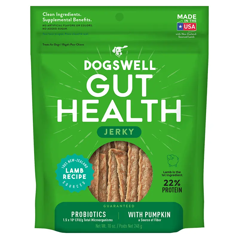 Dogswell Gut Health Jerky Treats, Lamb (10oz)