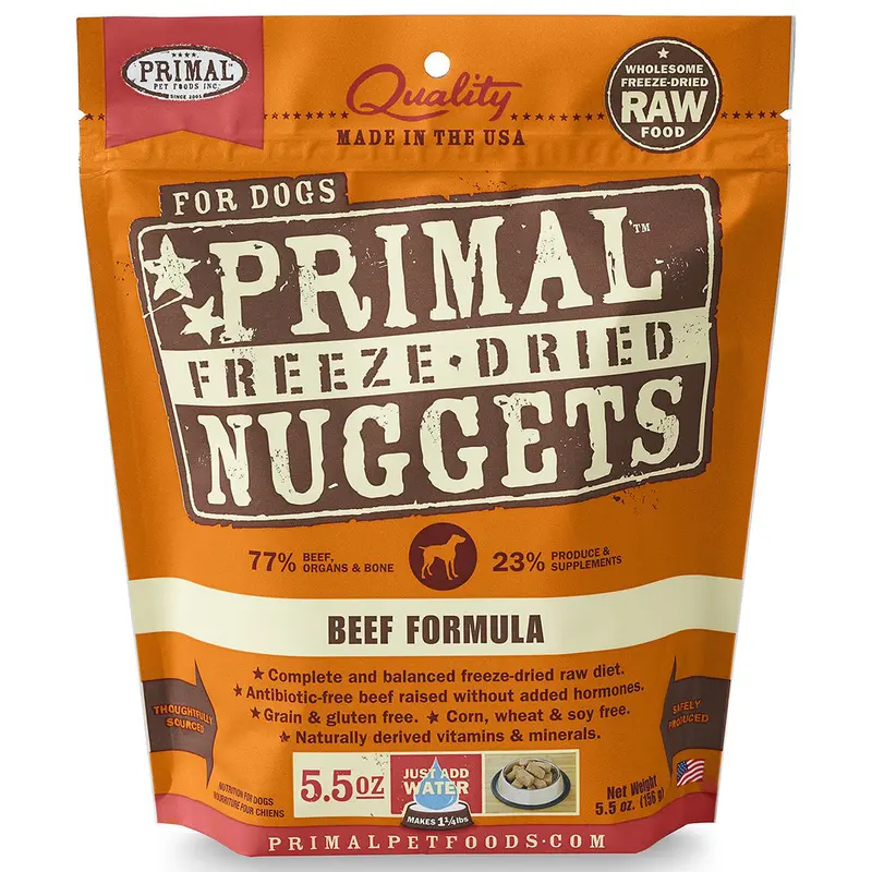 Primal Freeze-Dried Nuggets Beef Formula Dog Food 5.5oz