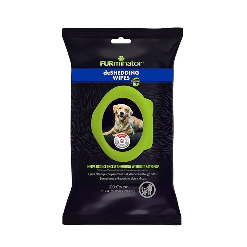 Furminator DeShedding Grooming Wipes For Dogs 100ct